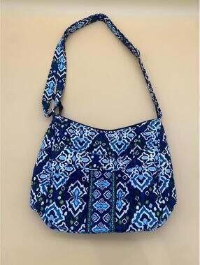 Vera Bradley Women's Ink Blue Pattern Quilted Shoulder or Crossbody Handbag